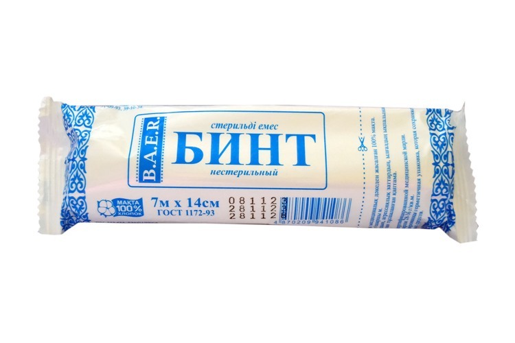 Бинт нестерильный 7*14